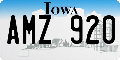 IA license plate AMZ920