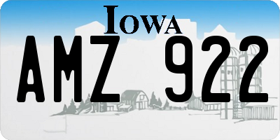 IA license plate AMZ922