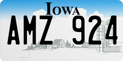 IA license plate AMZ924
