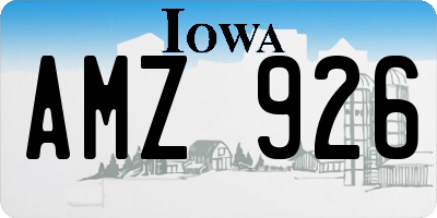 IA license plate AMZ926