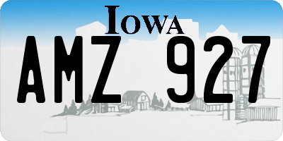 IA license plate AMZ927