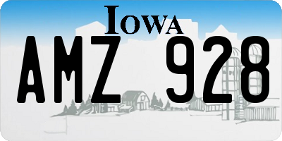IA license plate AMZ928