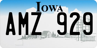 IA license plate AMZ929