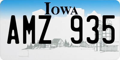 IA license plate AMZ935