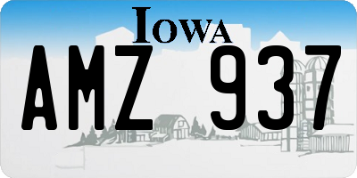 IA license plate AMZ937