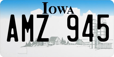 IA license plate AMZ945