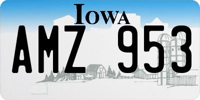 IA license plate AMZ953