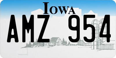 IA license plate AMZ954