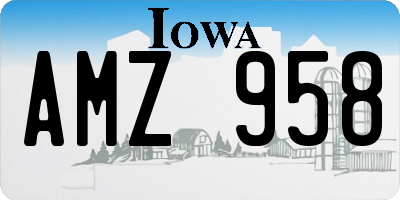 IA license plate AMZ958