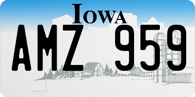 IA license plate AMZ959
