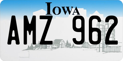 IA license plate AMZ962