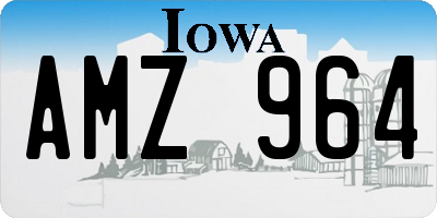 IA license plate AMZ964