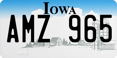 IA license plate AMZ965