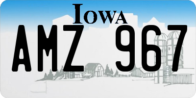 IA license plate AMZ967