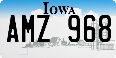 IA license plate AMZ968