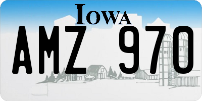 IA license plate AMZ970