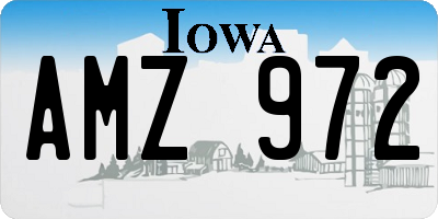 IA license plate AMZ972