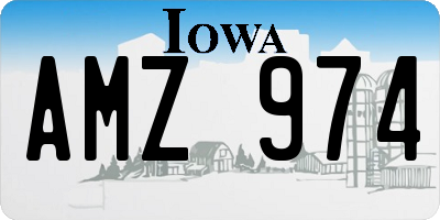 IA license plate AMZ974