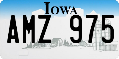 IA license plate AMZ975