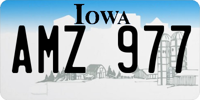 IA license plate AMZ977