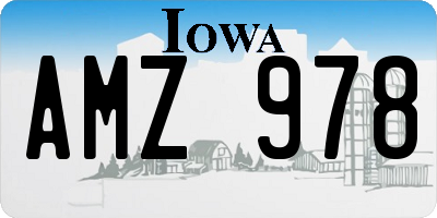 IA license plate AMZ978