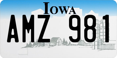 IA license plate AMZ981