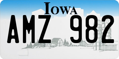 IA license plate AMZ982