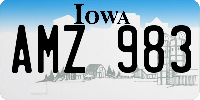IA license plate AMZ983