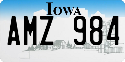 IA license plate AMZ984