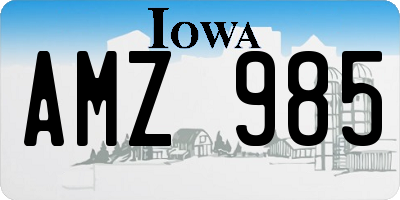 IA license plate AMZ985