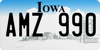 IA license plate AMZ990