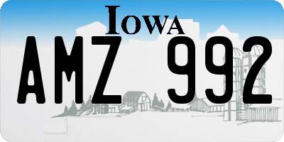 IA license plate AMZ992
