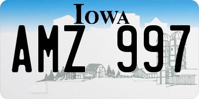 IA license plate AMZ997