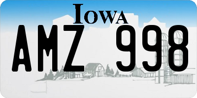 IA license plate AMZ998