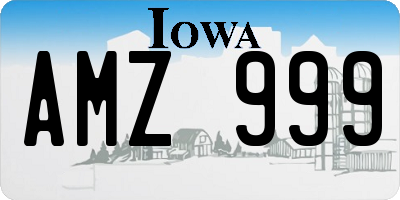 IA license plate AMZ999