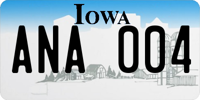 IA license plate ANA004
