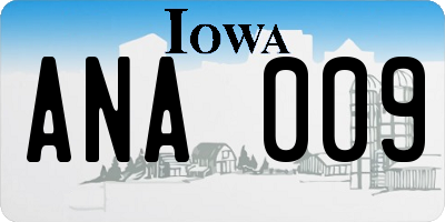 IA license plate ANA009