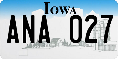 IA license plate ANA027