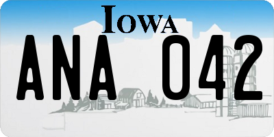 IA license plate ANA042