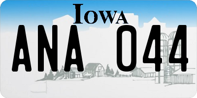IA license plate ANA044