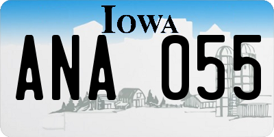 IA license plate ANA055