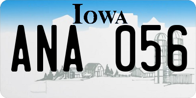 IA license plate ANA056