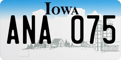 IA license plate ANA075