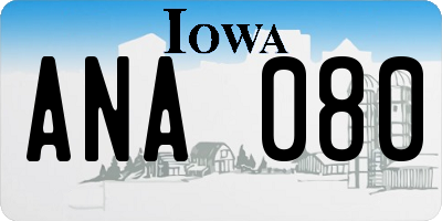 IA license plate ANA080