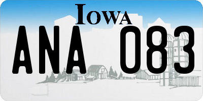 IA license plate ANA083