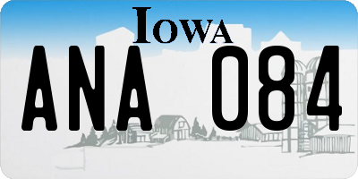 IA license plate ANA084