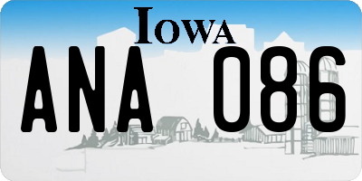 IA license plate ANA086