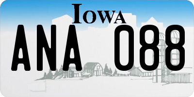 IA license plate ANA088