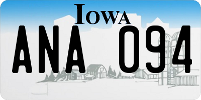 IA license plate ANA094