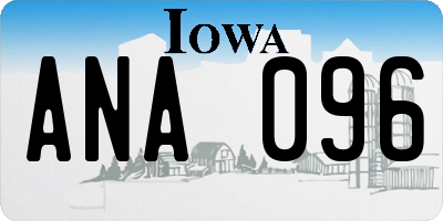IA license plate ANA096
